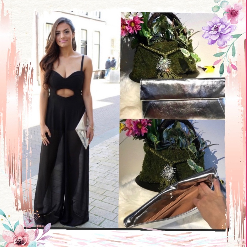 Adorne Metallic Clutch Boutique Purse.